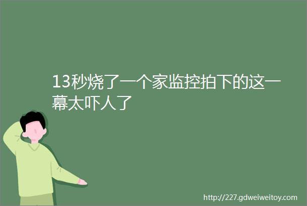 13秒烧了一个家监控拍下的这一幕太吓人了